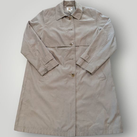 Gallery Women's L Khaki Tan Water Repellent Fully Lined Trench Coat - Picture 1 of 16